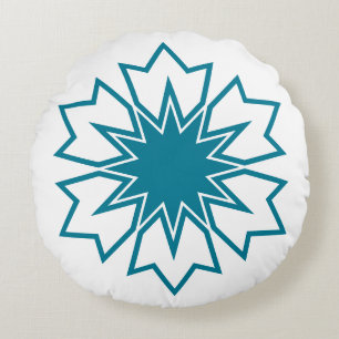Coussins Ronds Mandala de monogramme personnalisé étoile géométri