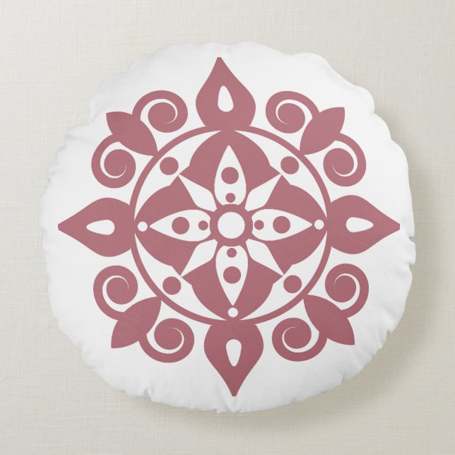 Coussins ronds Mandala Design frais (Devant)