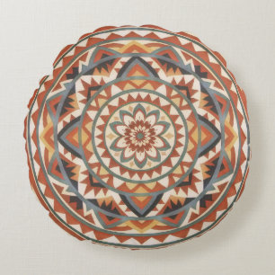 Coussins Ronds Mandala du sud-ouest moderne
