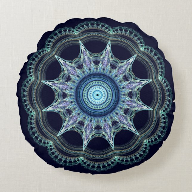Coussins Ronds Mandala étoilé (Devant)