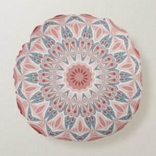 Coussins Ronds Mandala fractal art moderne saisissant en kaléidos