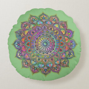 Coussins Ronds Mandala Inde Style 1