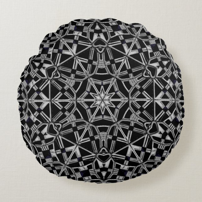 Coussins Ronds Mandala industriel  (Devant)