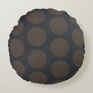 Coussins Ronds Mandalas vintages sans couture. Elem décoratif vin