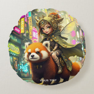 Coussins Ronds Manège Fantastique Panda Sauvage Mignon