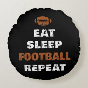 Coussins Ronds Mangez Sleep Football Répéter Love Football Vintag