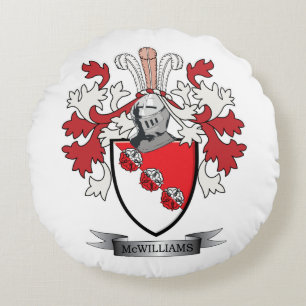 Coussins Ronds Manteau de crête de famille de McWilliams des bra