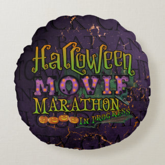 Coussins Ronds Marathon de cinéma d'Halloween en cours Marque