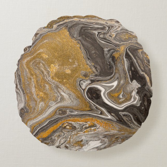 Coussins Ronds Marble abstract acrylic background. Nature marblin (Devant)