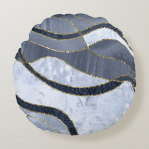 Coussins Ronds Marbre Agate Gold Glam 8 - paysage