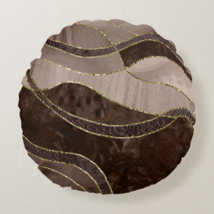 Coussins Ronds Marbre Agate Or Glam 4 - paysage