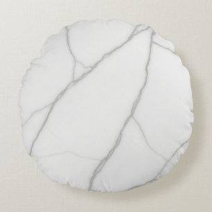 Coussins Ronds Marbre Blanc