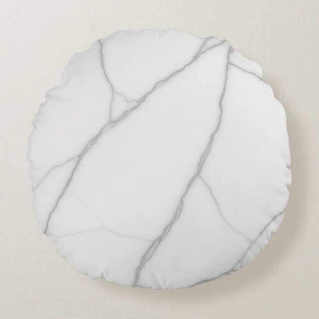 Coussins Ronds Marbre Blanc (Devant)