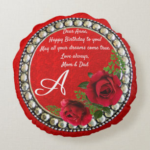 Coussins Ronds Marbre moderne Abstrait double face 2 Designs Rose