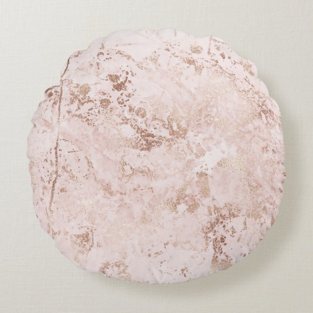Coussins Ronds Marbre rose : arrière - plan de texture dorée. (Devant)