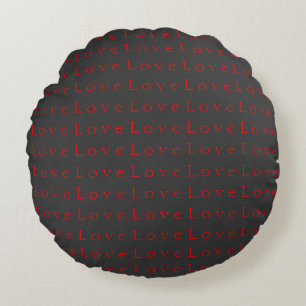 Coussins Ronds Mariage Amour Rouge Gris Unique Élégant