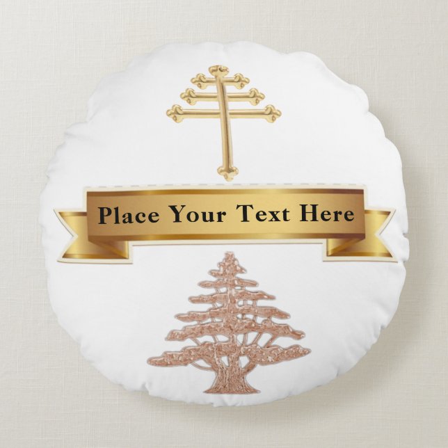 Coussins Ronds Mariage de l'église maronite Porteur de bague pers (Devant)