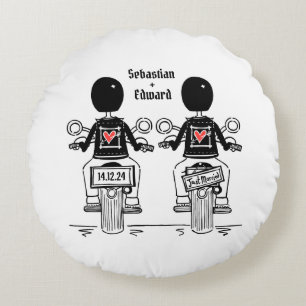 Coussins Ronds Mariage de moto de deux chambres