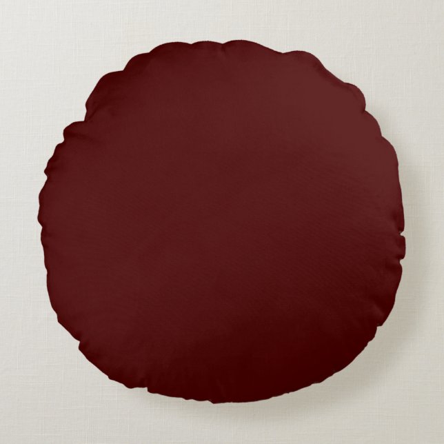 Coussins Ronds Maroon brûlé (couleur solide) (Devant)