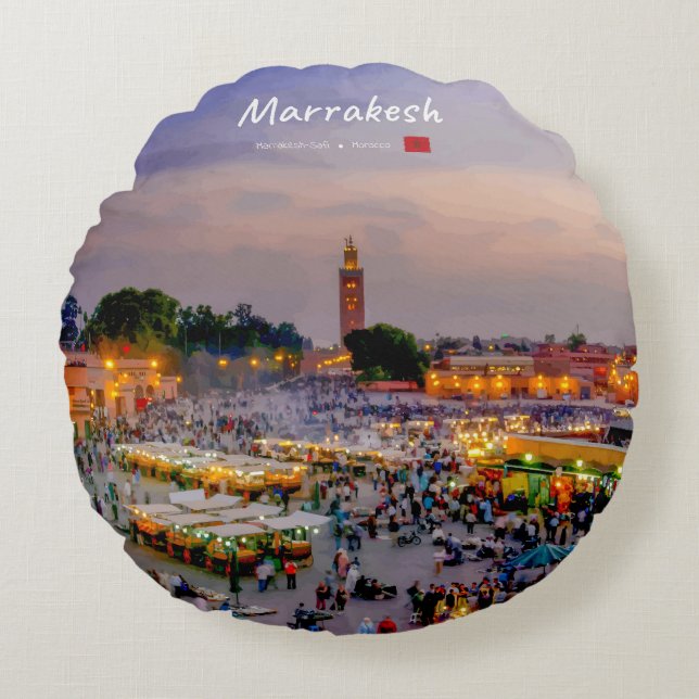 Coussins Ronds Marrakech, Maroc - Place Jemaa el Fnaa (Devant)
