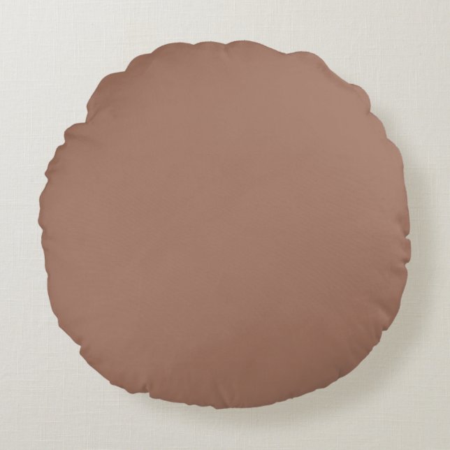 Coussins Ronds Marron Mousse Uni Couleur (Devant)