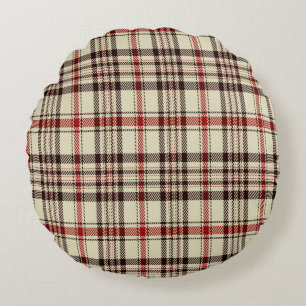 Coussins Ronds Marron Tartan