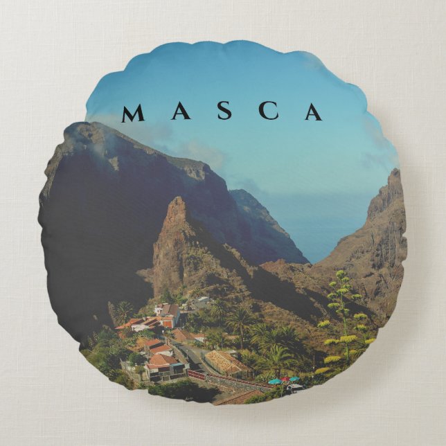 Coussins Ronds Masca en Espagne -  Avec deux côtés différents     (Devant)