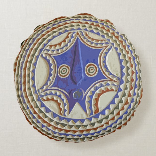Coussins Ronds Masque Tribal Africain (Dos)