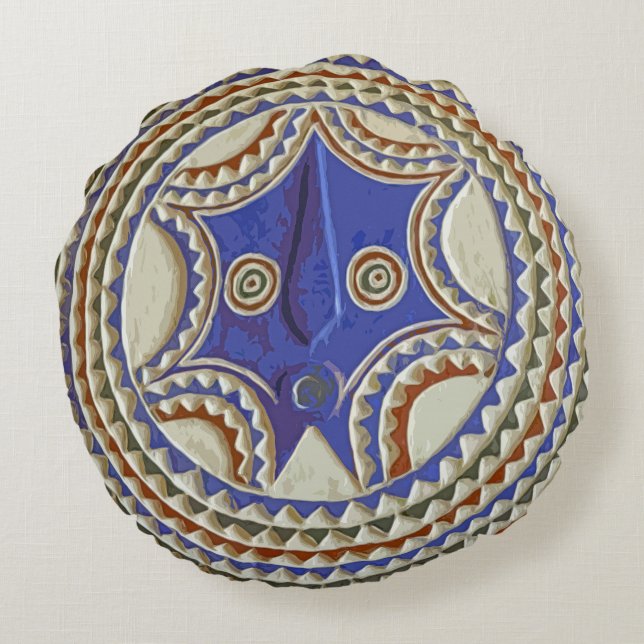 Coussins Ronds Masque Tribal Africain (Dos)