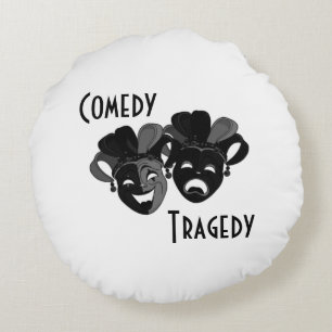 Coussins Ronds Masques de théâtre comique et de tragédie