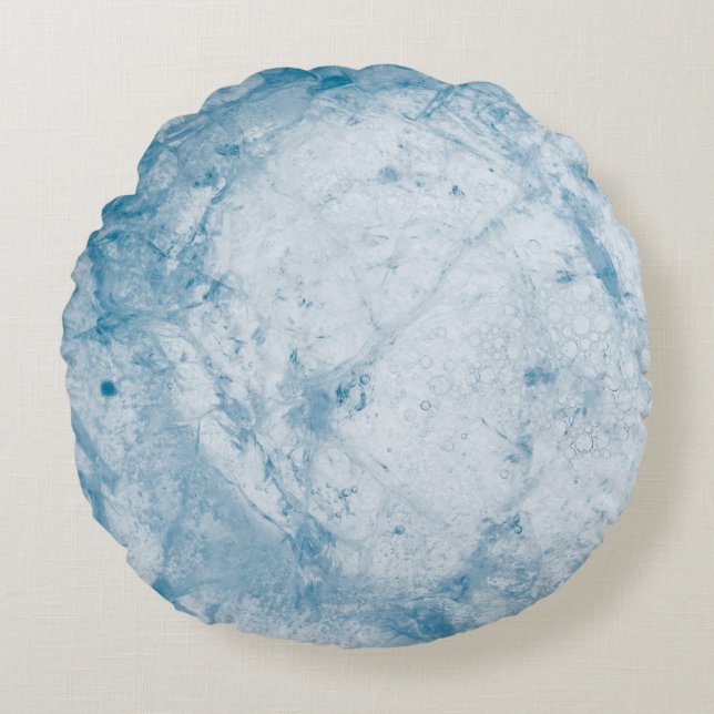 Coussins Ronds Matelas à fleurs bleu et blanc (Devant)