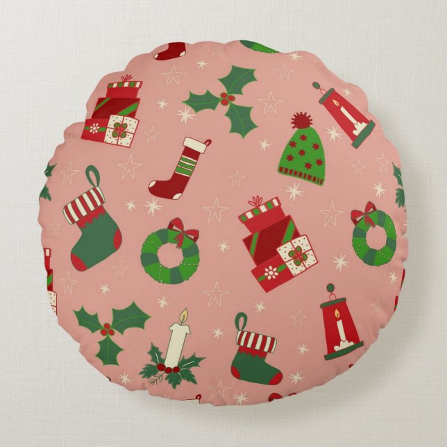 Coussins Ronds Matin de Noël  (Devant)