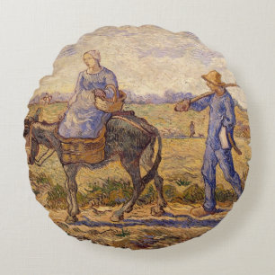 Coussins Ronds Matin de Vincent van Gogh  , sortant pour