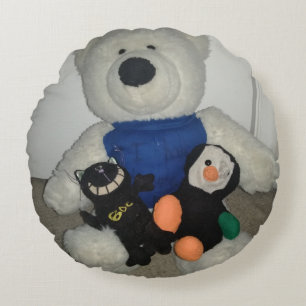 Coussins Ronds Mauvais chat, Archer, et Polory rêveurs