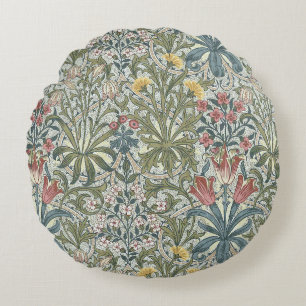 Coussins Ronds Mauvaises herbes de William Morris en forêt