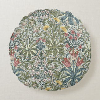 Coussins Ronds Mauvaises herbes de William Morris en forêt