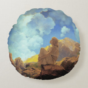 Coussins Ronds Maxfield Parrish Matin 1922 Nuage Bleu Beaux-Arts