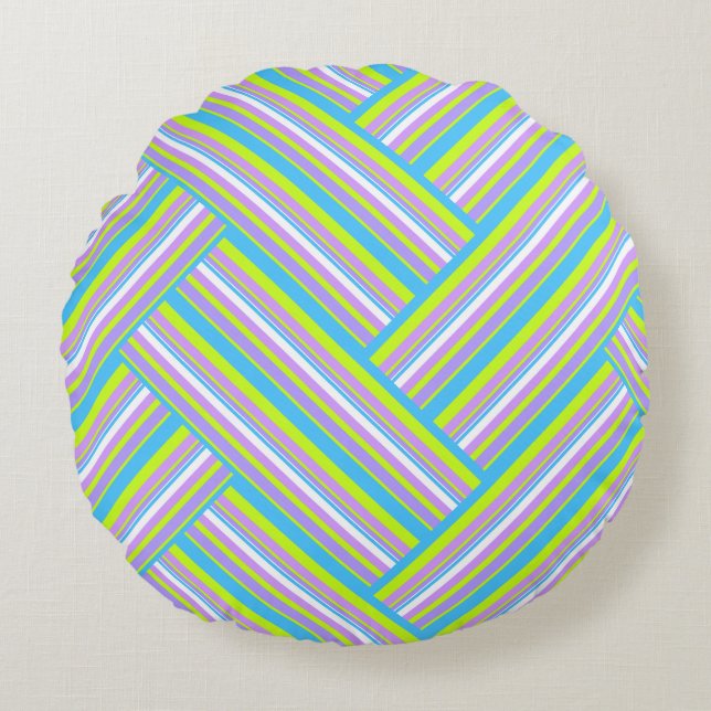 Coussins Ronds MAZIPOODLES Rayures Spaghetti 54 Chevron  (Devant)