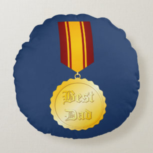 Coussins Ronds Médaille Broche Meilleur Papa Fête des Pères