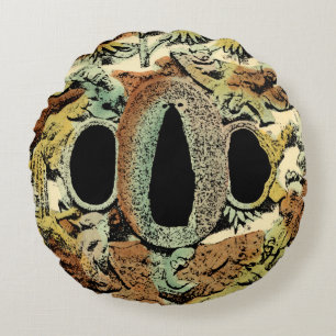 Coussins Ronds Médaillon asiatique doré par Vision Studio