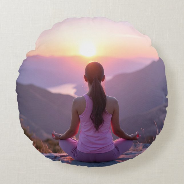 Coussins Ronds Méditation - Équilibre Intérieur - Yoga (Devant)