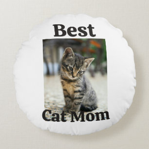 Coussins Ronds Meilleure maman de chat papa parent animal photo c