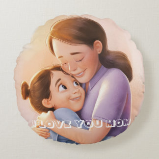 Coussins Ronds Meilleure maman jamais Personnaliser photo de fami