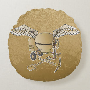 Coussins Ronds Mélangeur en béton beige