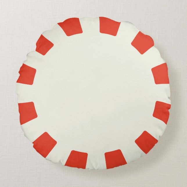 Coussins Ronds Menthe blanche et rouge (Devant)
