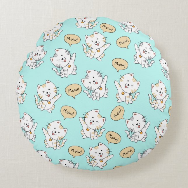 Coussins Ronds Meow Kittens Motif - Chat mignon (Devant)