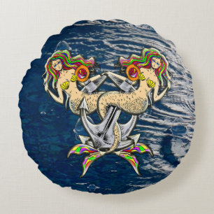 Coussins Ronds Mermaids - Design nautique pour les amoureux des o