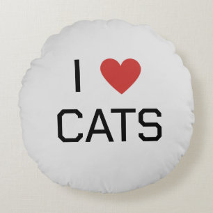 Coussins Ronds Message J'aime les Chats