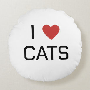 Coussins Ronds Message J'aime les Chats