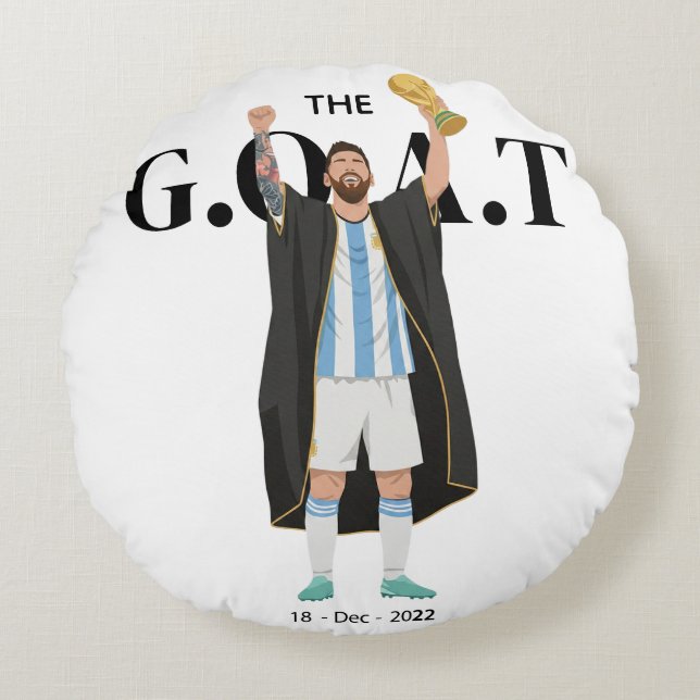 Coussins Ronds Messi champion de la Coupe du Monde  (Devant)